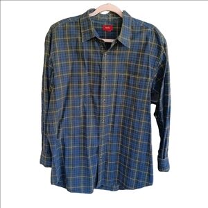 Men's Blue & Yellow Plaid Shirt